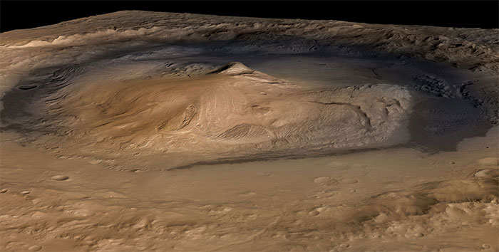 Khu vực Gale Crater trên sao Hỏa - (Ảnh: NASA).