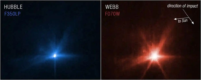 Ảnh Hình ảnh trong sứ mệnh Dart của NASA hôm 26/9. (Ảnh: ESA/Webb/AFP).