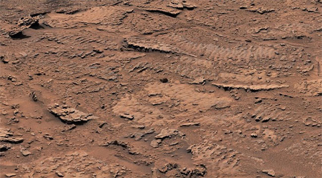 Những tảng đá có các vết gợn sóng trên bề mặt do xe tự hành Curiosity tìm thấy - (Ảnh: AFP/NASA)