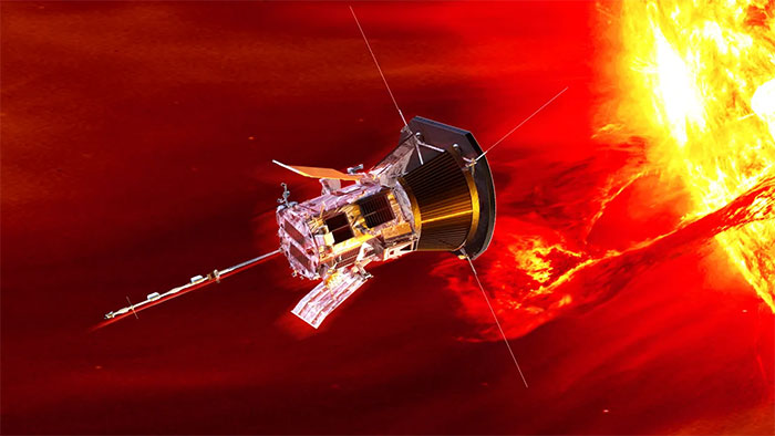 Ảnh Hình ảnh mô phỏng về tàu thăm dò Parker Solar Probe được phóng vào năm 2018. (Ảnh: WIRED)