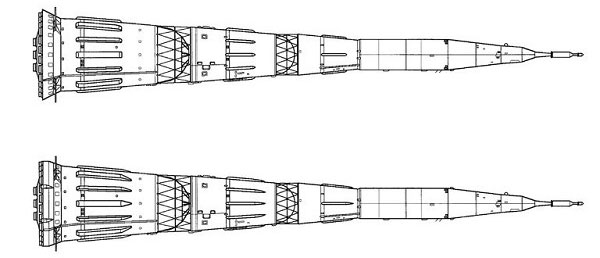 Hình vẽ của tên lửa mặt trăng N1