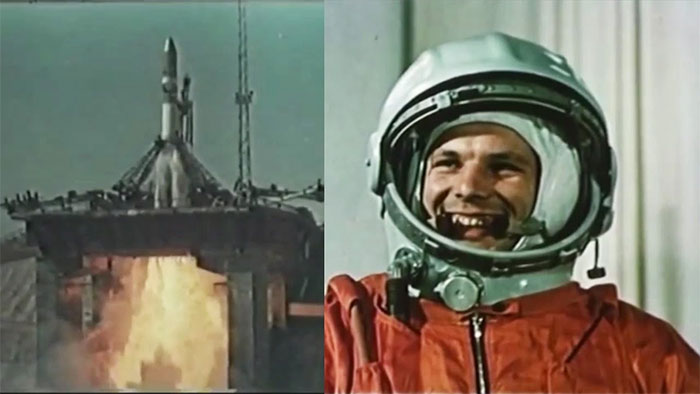 Tháng 4/1961, Yuri Gagarin là người đầu tiên bay vào không gian. (Ảnh: Getty).